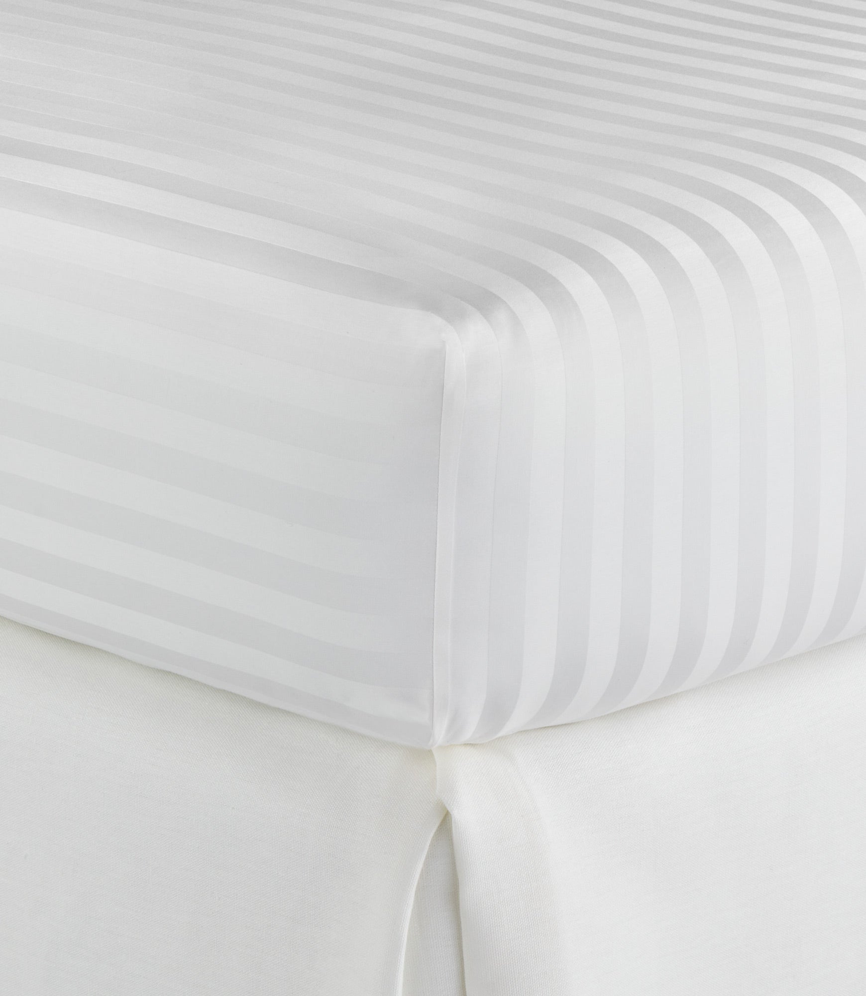 Products Soprano Stripe Sateen Fitted Sheet White