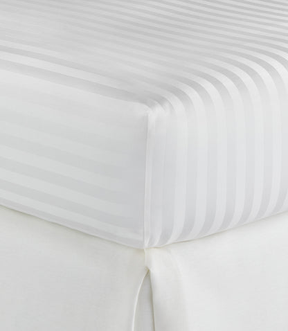 Products Soprano Stripe Sateen Fitted Sheet White