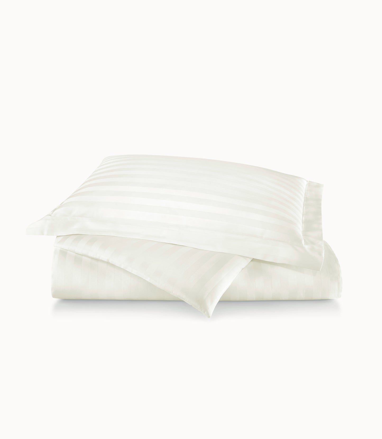 Soprano Stripe Sateen Duvet Cover Ivory