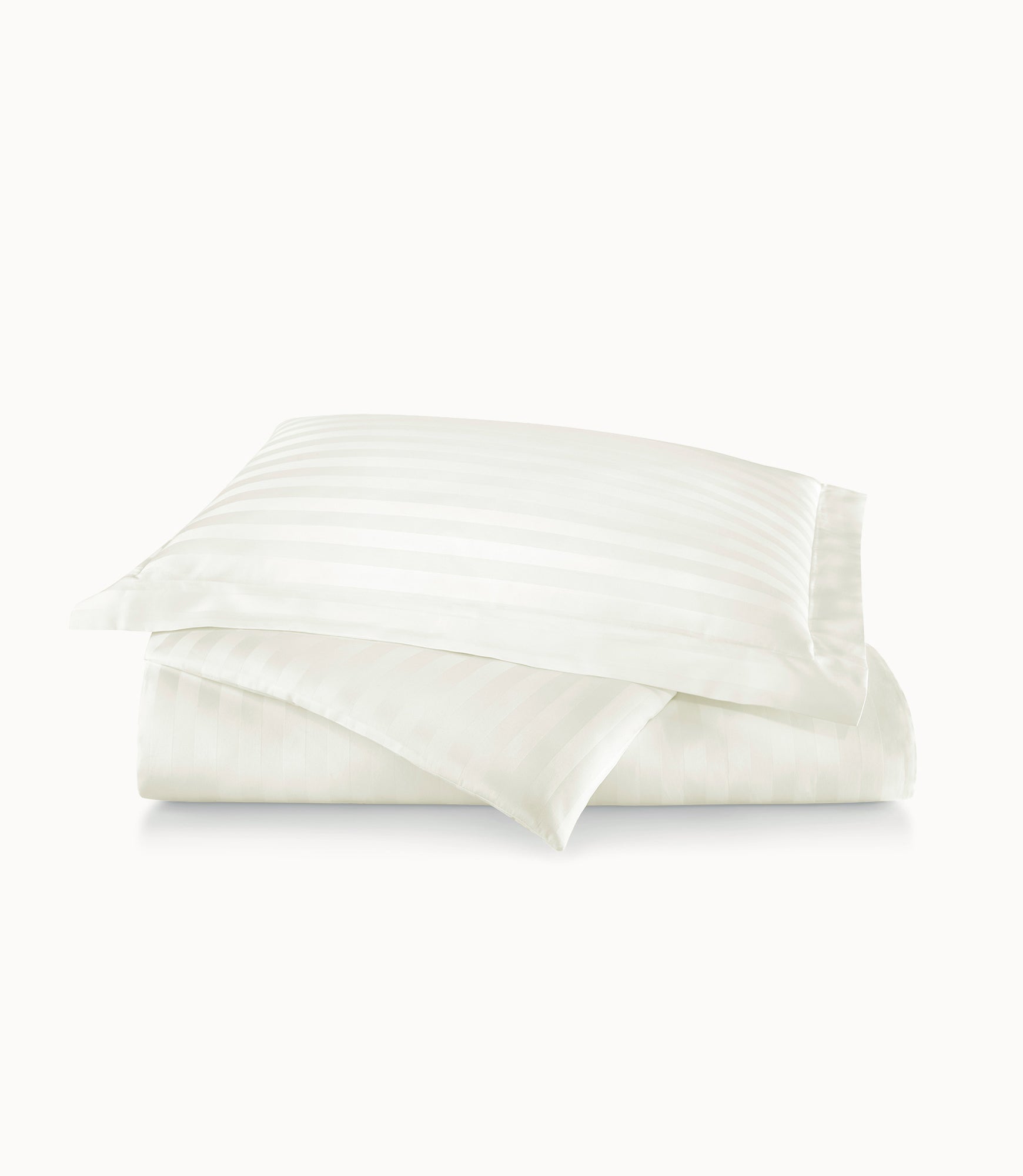 Soprano Stripe Sateen Duvet Cover Ivory