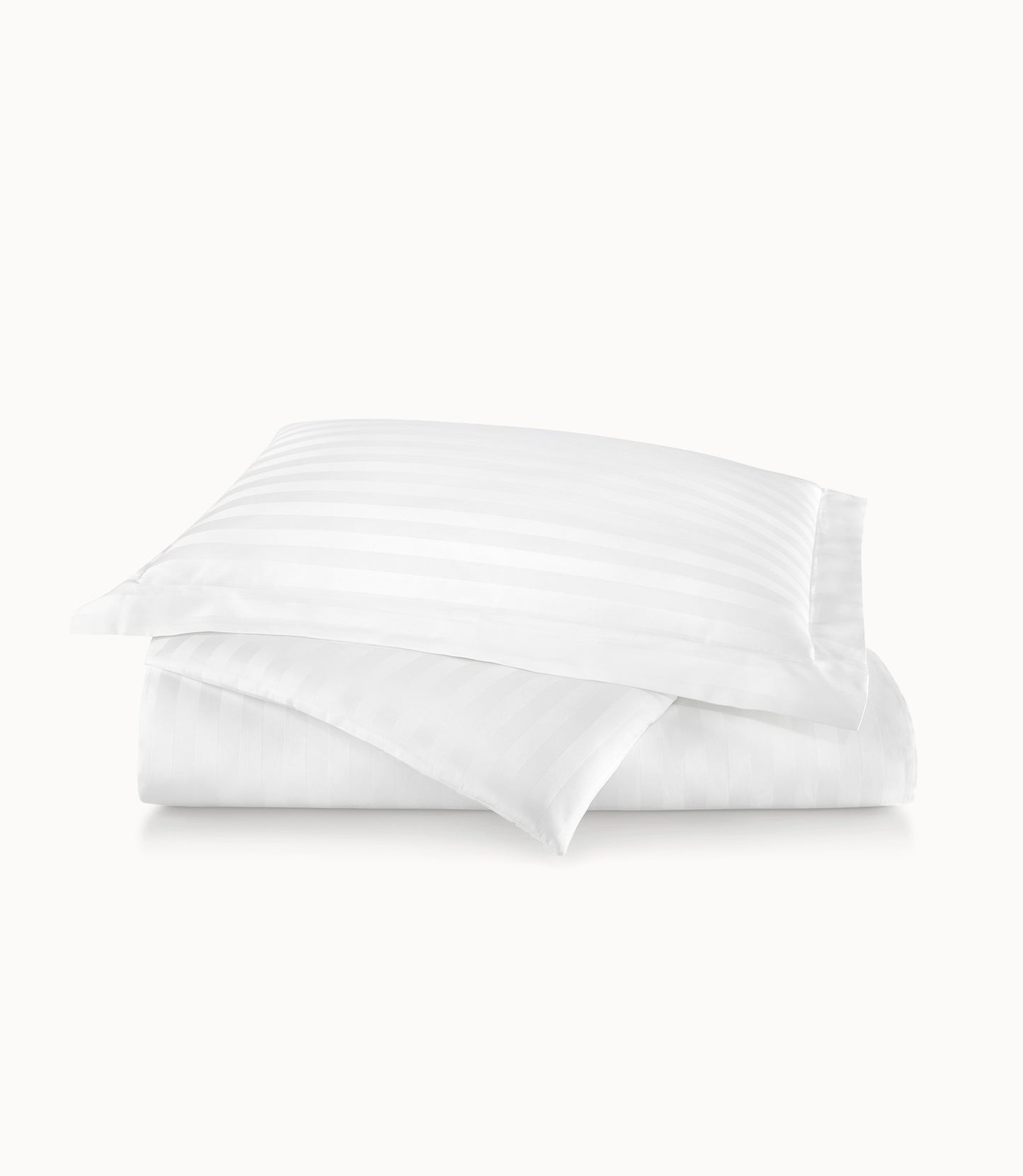 Soprano Stripe Sateen Duvet Cover White