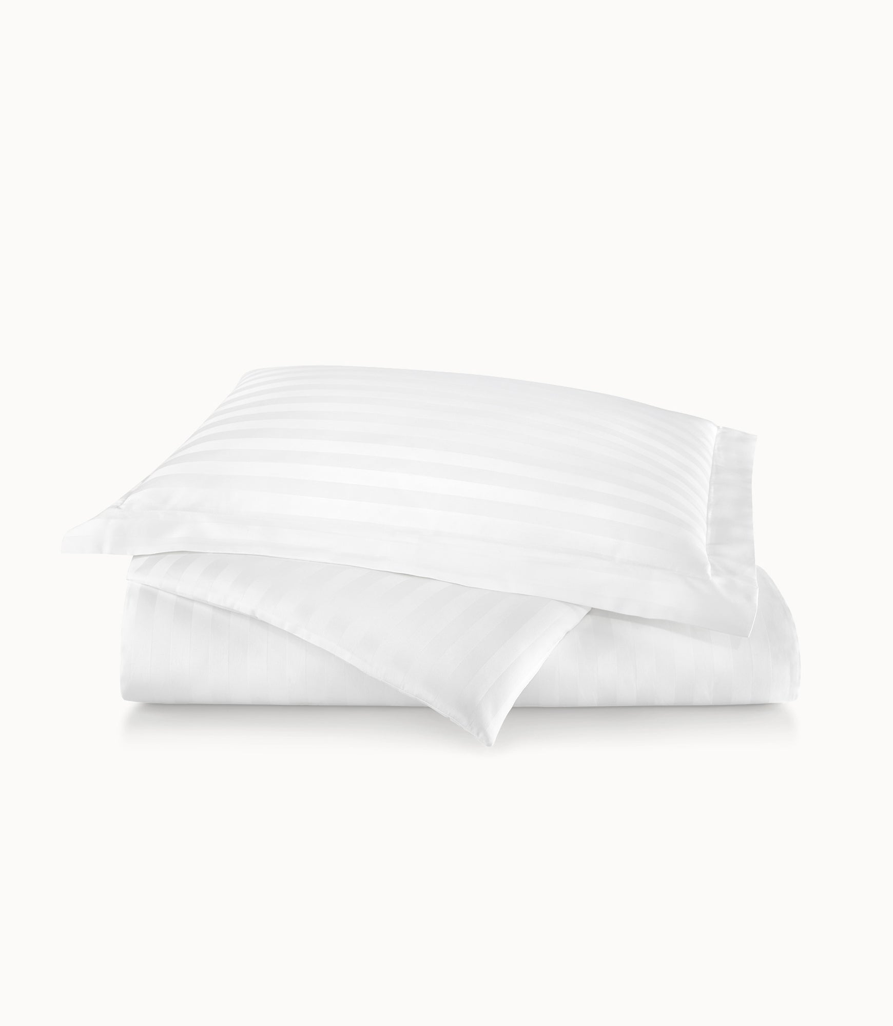 Soprano Stripe Sateen Duvet Cover White