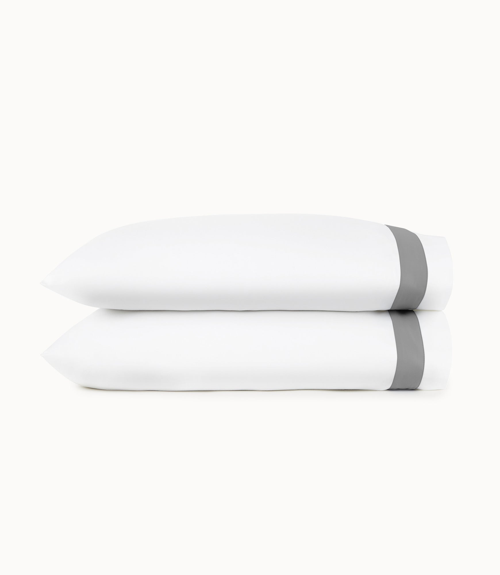 Soprano Trim Sateen Pillowcases Pewter