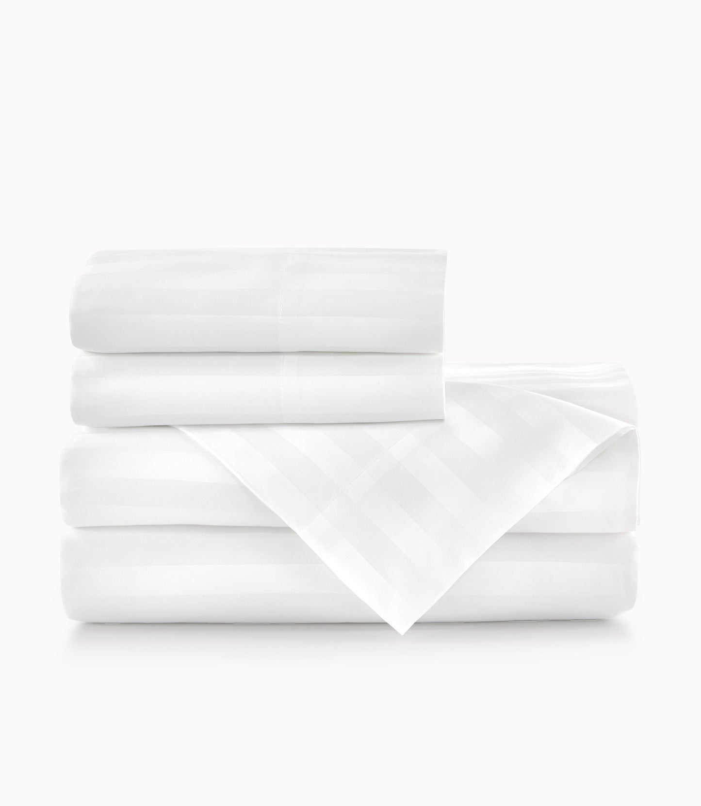 Soprano Stripe Sateen Sheet Set White