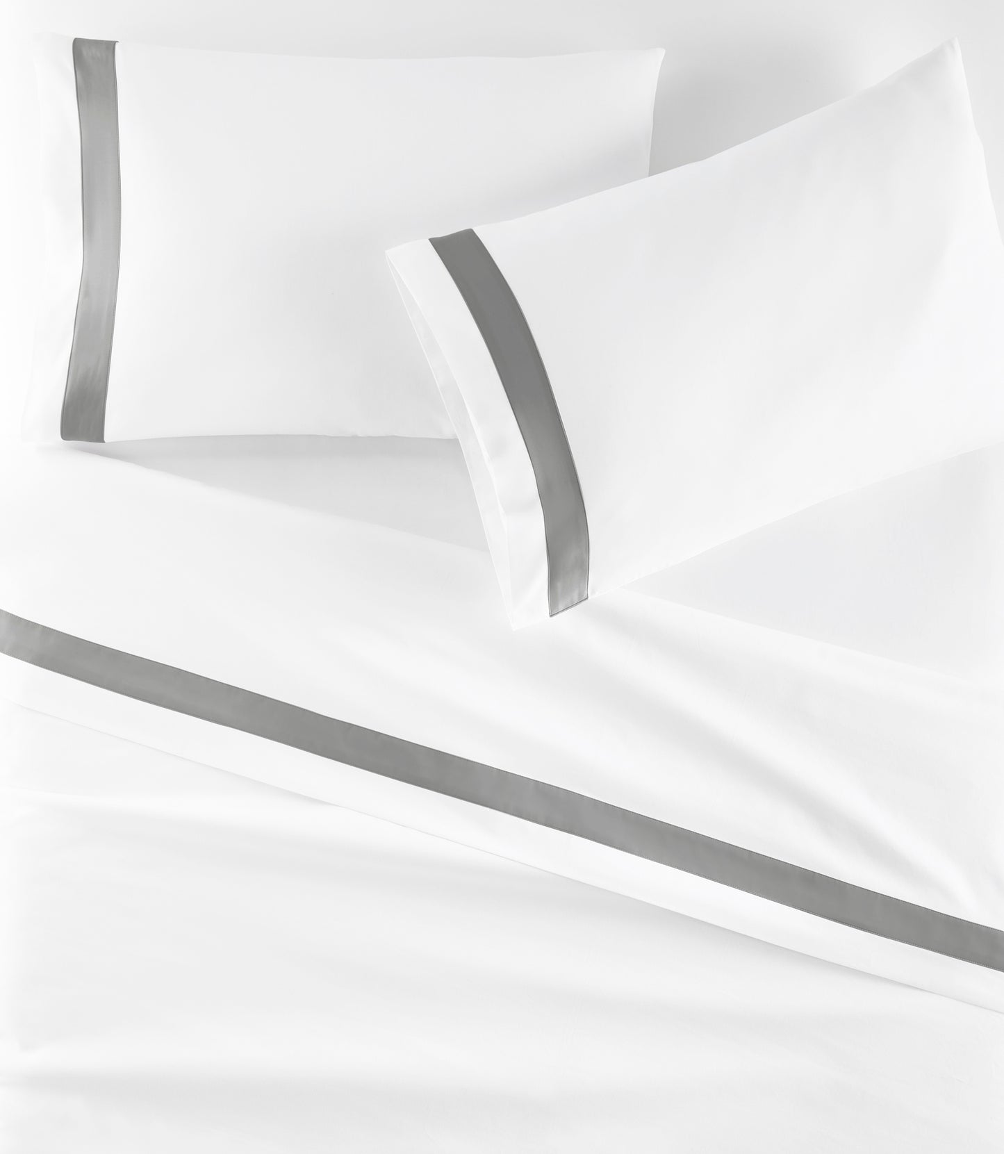 Soprano Trim Sateen Sheet Set Pewter