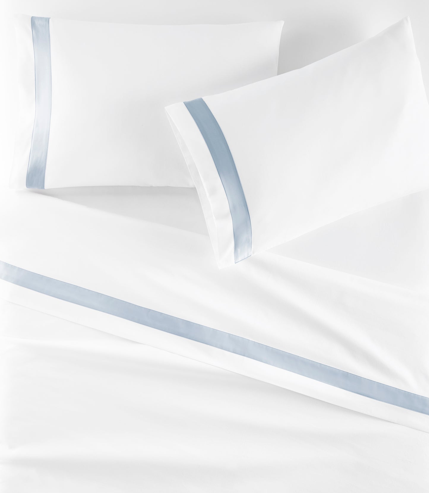 Soprano Trim Sateen Pillowcases Blue 