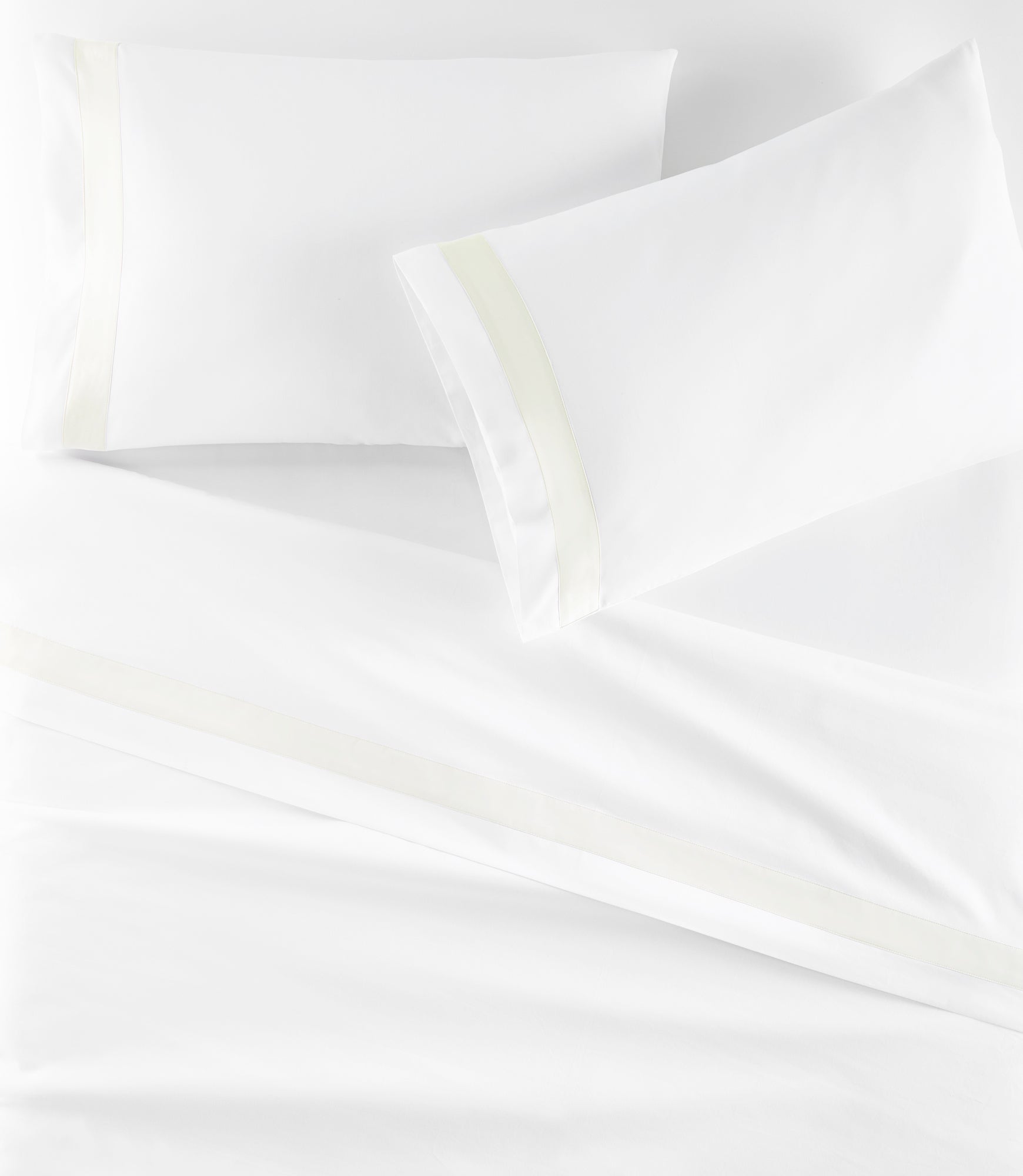 Soprano Trim Sateen Pillowcases Ivory