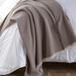 Telluride Wool Throw Blanket Mocha on Bed Corner