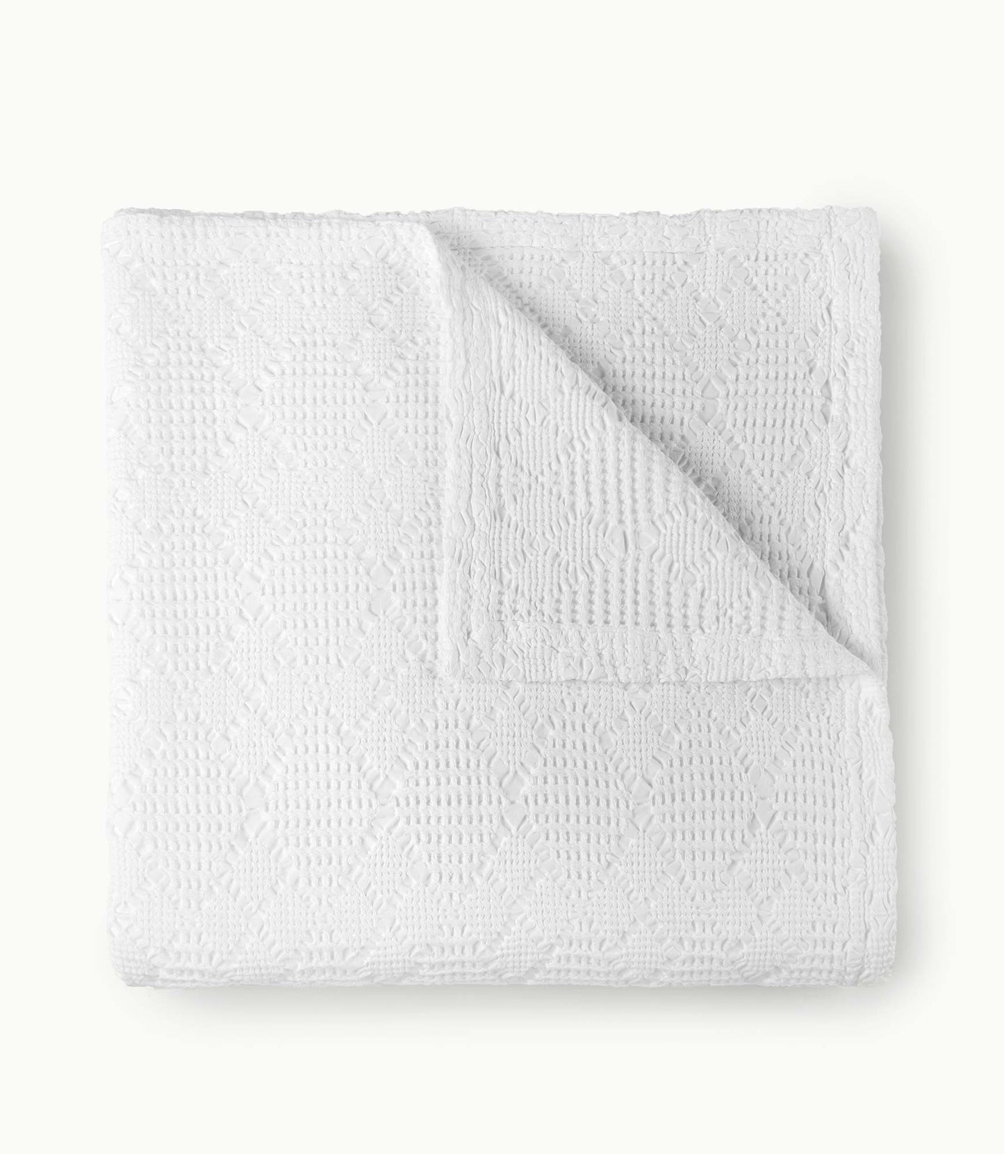 Textured Knit Blanket White