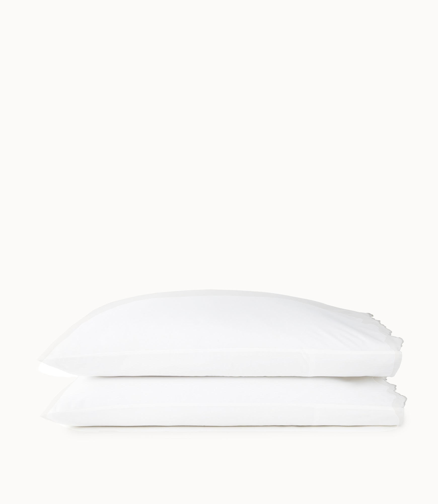 Urban Scallop Pillow Cases stacked Fog