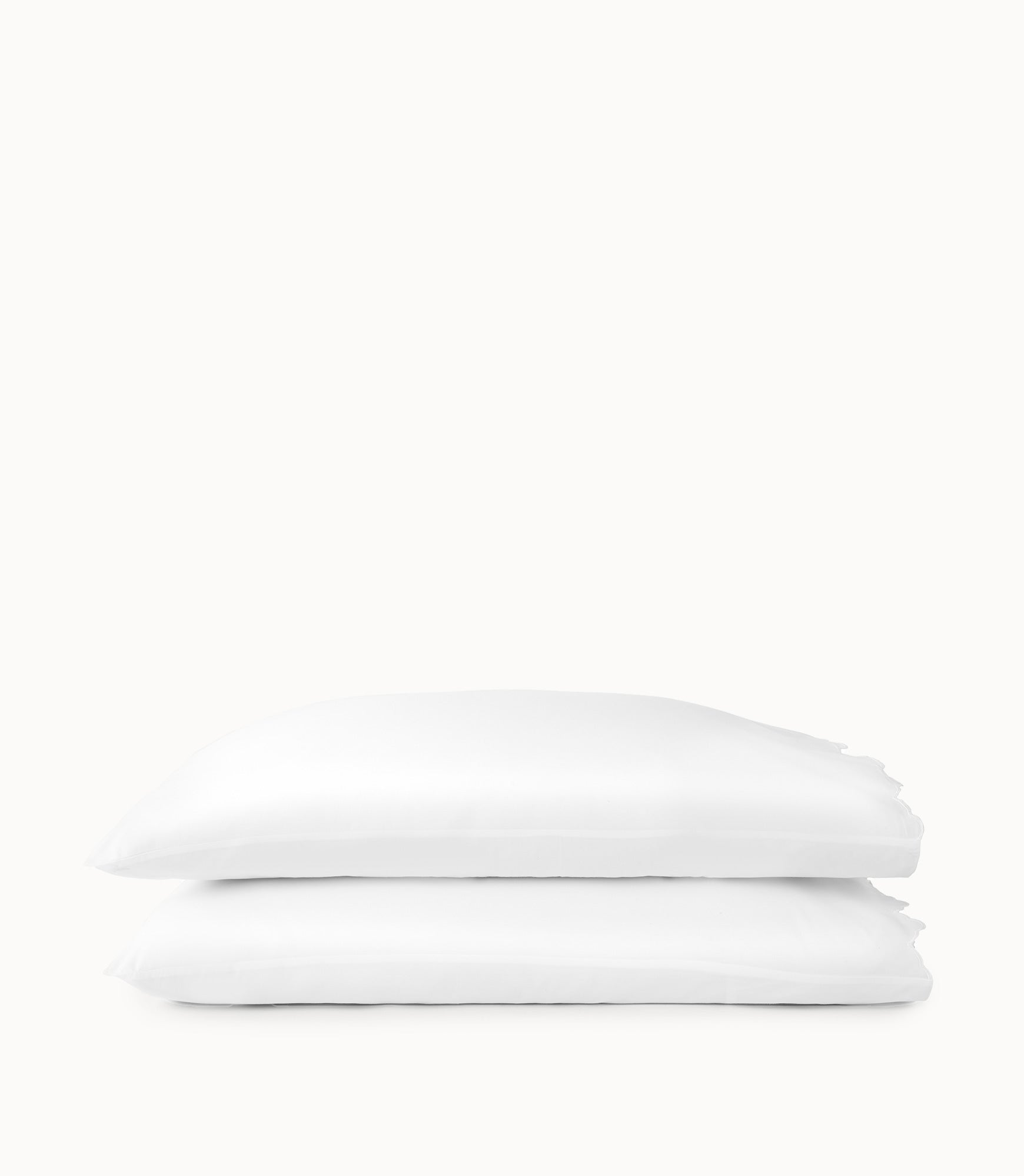 Urban Scallop Pillow Cases stacked White