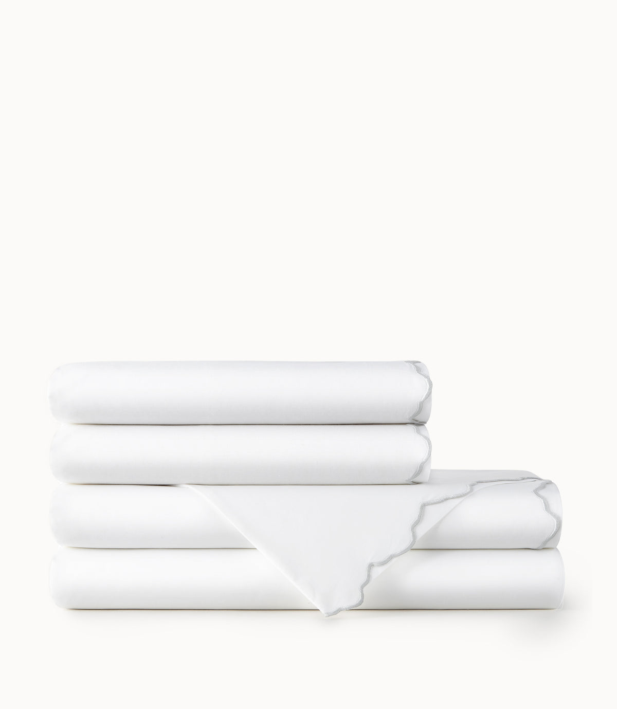 Urban Scallop Sateen Sheet Set Fog