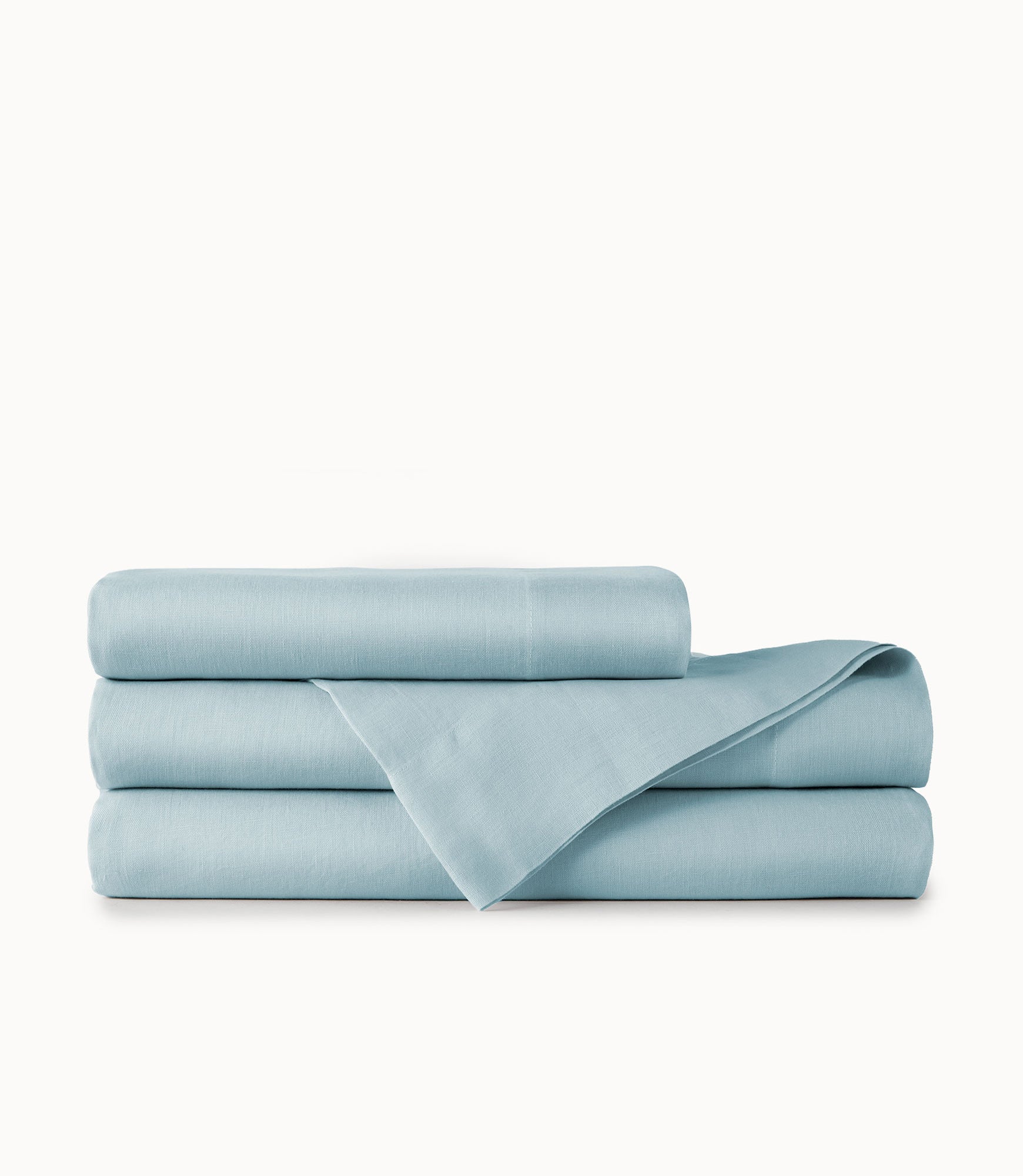 Washed Linen Sheet Set Blue Twin