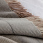 York Plaid Throw Blanket Fringe Detail Pewter Color