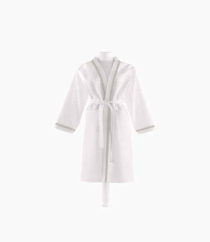 Pique Bath Robe with Linen