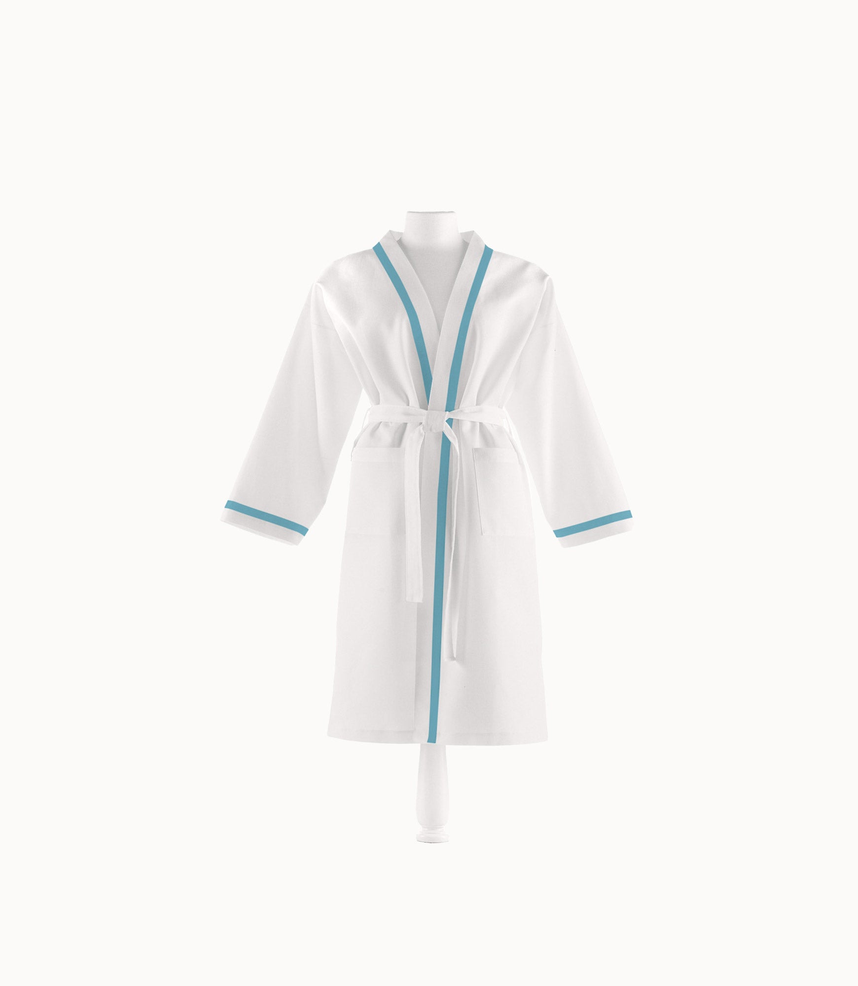 Pique Bath Robe with Ocean Trim 