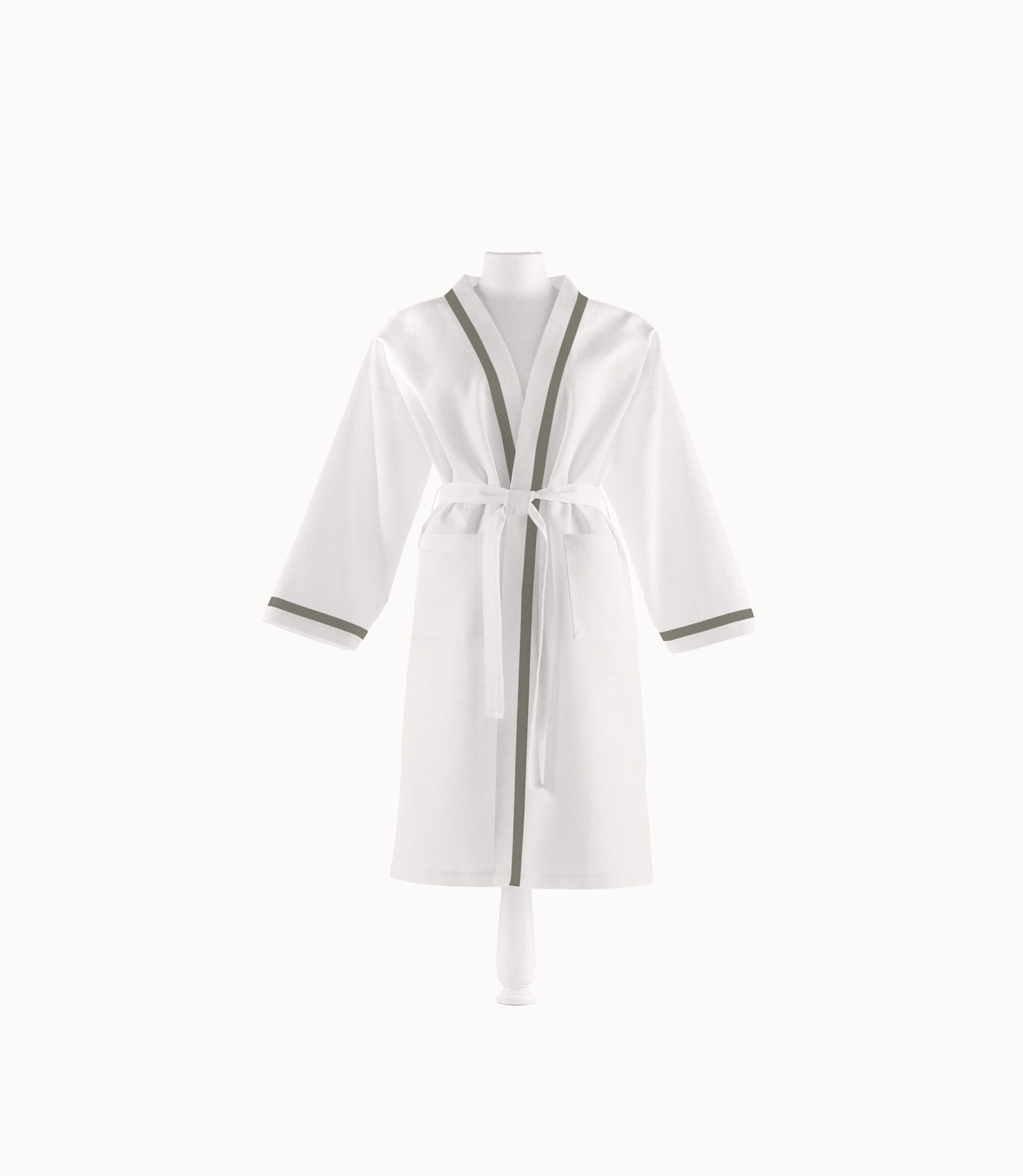 Pique Bath Robe with Platinum Trim