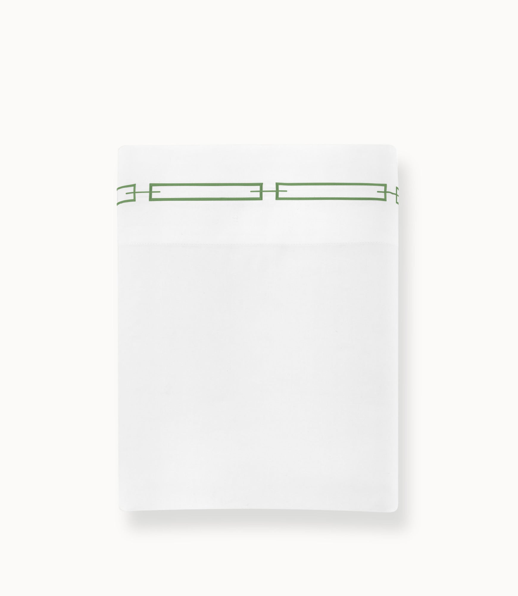 Stanza Embroidered Sateen Flat Sheet Green